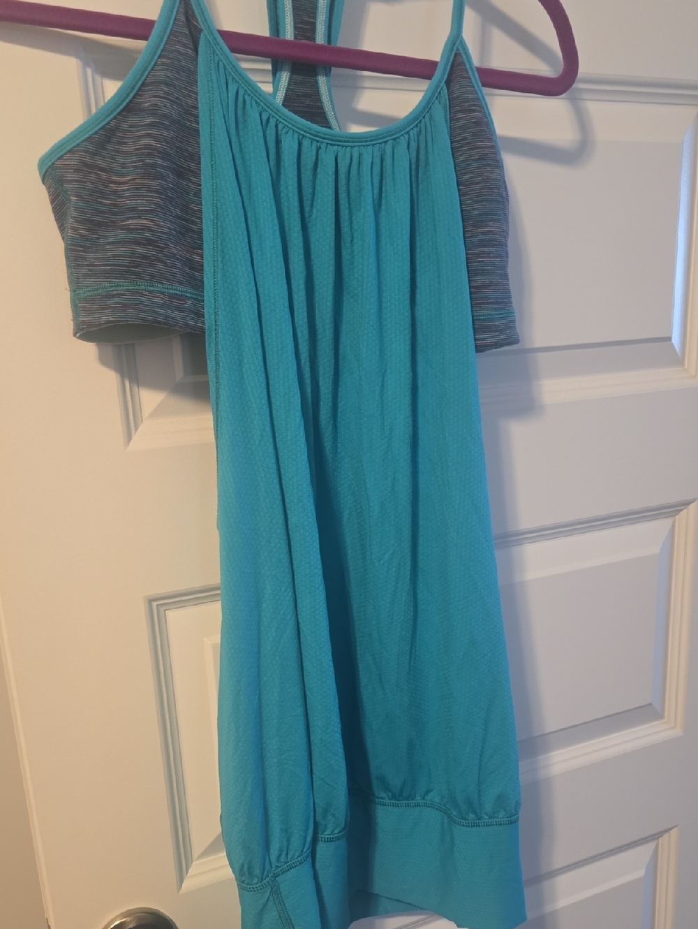 Lululemon Aqua Blue Athletic Tank with Built-in Shelf Bra